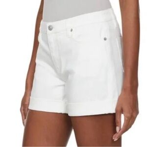 NWT Hudson mid-rise white denim shorts, size 34 (14)